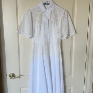 Ladies white eyelet dress pearl by Lela Rose new without tags size 0